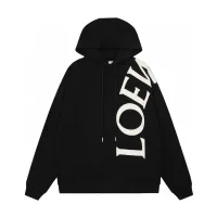 Luxury High Quality Loewe Hoodie Ash Ribbed Fabric Patch Large Print