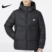 AAA Designer Nike Down Jacket Red Fleece Water-Repellent Fabric Patch Zippered Pocket
