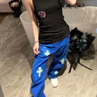 Luxury Chrome Hearts Leather Trousers