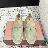 Reps High Quality Loro Piana Loafers Red Sheepskin Suede Rubber Outsole