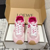 High Quality Loewe Sneakers Red Sheepskin Mesh Rubber Breathable