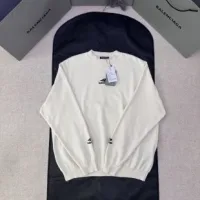 AAA Balenciaga Long-Sleeved Shirts Red Wool Blend Polyester Simple And Versatile Embroidery