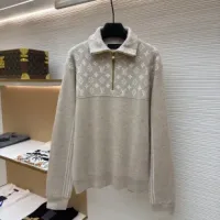 Designer Louis Vuitton Sweater Red Wool Blend Jacquard Strict Quality Control Autumn Winter And