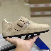 Luxury Birkenstock Sneakers Black Eva Wool Suede Cowhide Winter