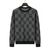 Luxury Louis Vuitton Sweater Black Wool Polyester Nylon Acrylic Fiber Jacquard