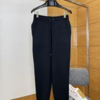 AAA Burberry Casual Trousers Red Cashmere Nylon Spandex Minimalist Style Side Pockets