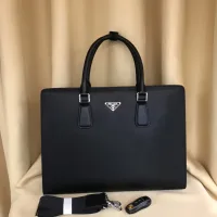 Reps AAA Prada Briefcase Cowhide Suitable For All Body Types