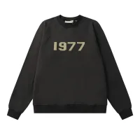 Luxury AAA Fear Of God Sweatshirt Black Cotton Pure Ribbed Fabric