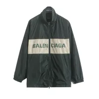 High Quality Balenciaga Jacket Red Polyester Mesh Spring Patch Zippered Pocket