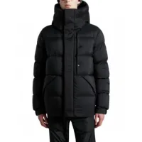 High Quality Super Clone Moncler Jacket Black Neutral Goose Down Duck Nylon Relaxed Fit