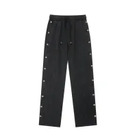 AAA Chrome Hearts Straight-Leg Pants Ash Cotton Pure Down Patch