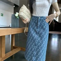 1:1 Luxury Fendi Denim Midi Skirt For Spring