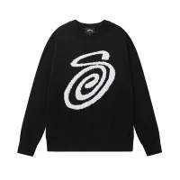 Reps Stussy Long-Sleeved Sweater Black Jacquard Streetwear