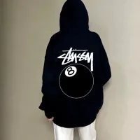 Reps Luxury Stussy Hoodies Black Cotton Fleece Winter
