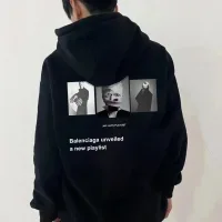 Reps Designer Balenciaga Hoodie Red Cotton Fleece Winter