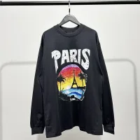 High Quality Balenciaga Long-Sleeved Red Cotton Pure Neckline Stitching