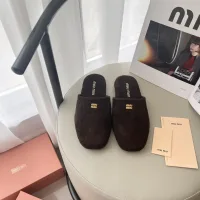 Designer AAA Miu Baotou Tuo Genuine Leather Suede Cowhide High-Quality Autumn Winter