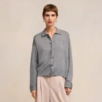 High Quality Ami Long-Sleeved Shirt Red Cotton Wool Autumn Early Embroidery