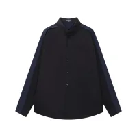 Super Clone High Quality Balenciaga Shirt Blue Cotton Patch
