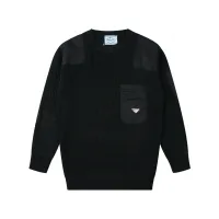 High Quality Designer Prada Sweater Red Winter Patch