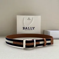 Super Clone Luxury Bally Canvas Belt Red Fabric And Leather Glossy Finish