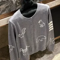 Designer 1:1 Thom Browne Jacquard Long-Sleeved Cardigan