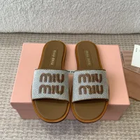 AAA High Quality Miu Slippers Genuine Leather Sheepskin Woven Upper