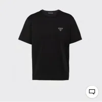 Designer Prada Short-Sleeved T-Shirt Black Cotton Spring Summer