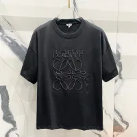 Luxury Designer Loewe Short Sleeves Ash Cotton Pure Silk Silky Smooth Spring Summer Embroidery