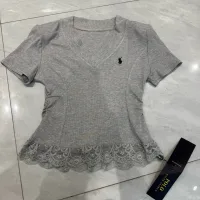 High Quality Luxury Ralph Lauren Lace Short-Sleeved T-Shirt