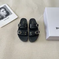 Luxury Celine Slippers Genuine Leather Summer Early Patch