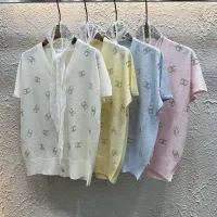 Designer Luxury Chanel Silk Short-Sleeved Shirt