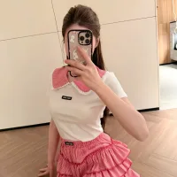 Aaa Miu Miu Plaid Short-Sleeved Shirt