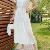 High Quality Luxury Miu Miu Lace Dress With Lace Trim