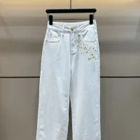 Luxury Dior Leather Jeans For Summer
