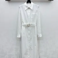 Aaa Designer Louis Vuitton Jacquard Long-Sleeved Dress