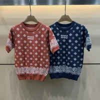 High Quality Miu Miu Jacquard Short Sleeves