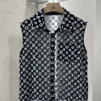 Designer Luxury Louis Vuitton Jacquard Sleeveless Shirt