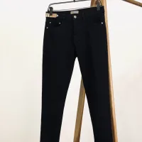Reps Burberry Jeans Red Denim Sophistication Premium Matte Autumn Early Slim Fit Leather Patch