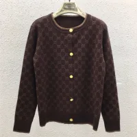 1:1 Designer Gucci Gold Long-Sleeved Cardigan