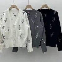 1:1 Thom Browne Jacquard Long-Sleeved Cardigan