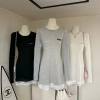 Aaa Designer Miu Miu Lace Long-Sleeved Dress