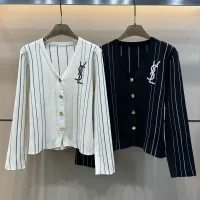 Designer Saint Laurent Gold Long-Sleeved Cardigan