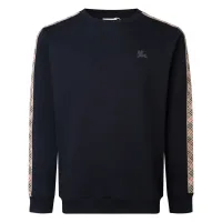 Luxury Super Clone Burberry Hoodies Black Twill Ribbed Fabric Embroidery Patch