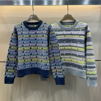 Designer Miu Miu Jacquard Long-Sleeved Sweater
