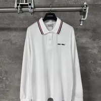 1:1 Miu Miu Cotton Long-Sleeved Polo Shirt