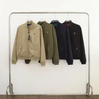 AAA High Quality Ralph Lauren Long-Sleeved Jacket Red Cotton Down Nylon Woven Fabric Spring Crisp Silhouette Embroidery