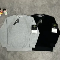 AAA Stone Island Hoodie Ash Cotton Pure Exquisite Workmanship Street Style Autumn