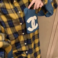 Reps AAA Chanel Shirts Red Eva Brushed Fabric Denim Patch