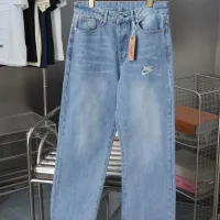 Super Clone AAA Levi'S Jeans Red Denim Winter Leather Patch